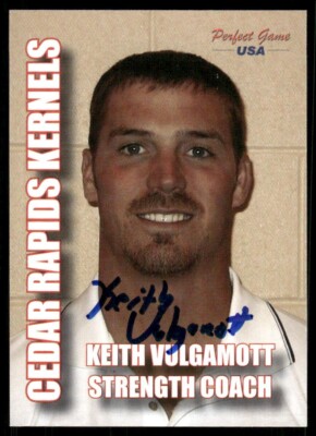 2004 Cedar Rapids Kernels KEITH VOLGAMOTT Signed Card autograph ANGELS TRAINER