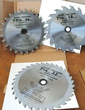 Vintage Sears/ Craftsman 3pack Saw Blades Carbide Tipped 7.25" New old stock USA