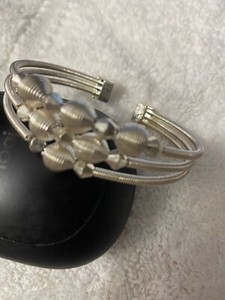Silvertone Bangle Bracelet Up to 8" wrist