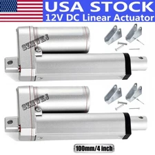 Set of 2 4" Stroke Linear Actuators W/ Brackets 330lbs Lift 5.7mm/s 12V DC Motor