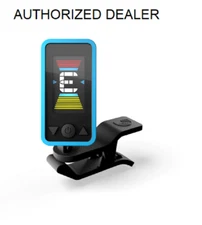 D'Addario PW-CT-17BU Eclipse Headstock Guitar & Bass Tuner Blue