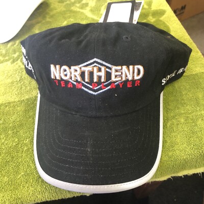 NWT North End Baseball Cap Hat Performance black with gray  Ajustable Tape