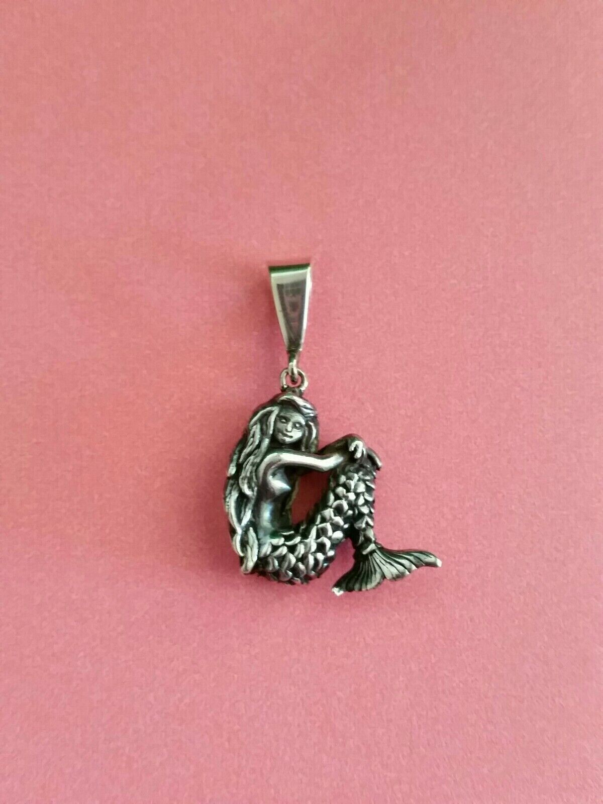 KABANA- Solid Sterling Silver Mermaid Pendant *10… - image 1