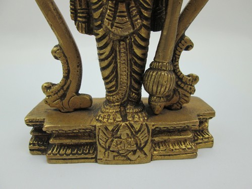 Vintage Solid Brass Lord Vishnu Hindu Statue Figure 6.5 inches - Picture 4 of 12