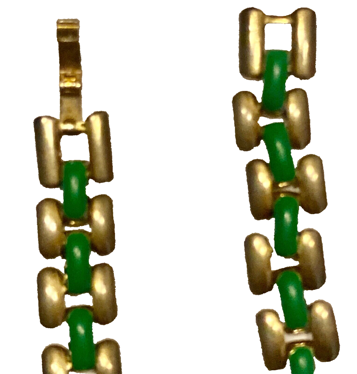 Bracelet émaillé Art Déco Des Années 1930 - Jakob Bengel Vintage - Bijou En Acier Inoxydable Vert