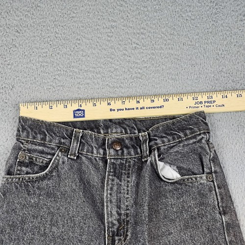 VTG Levis Jeans Boys 14 Black 505 Straight Orange Tab Faded Dark USA 90s Denim - Picture 6 of 9