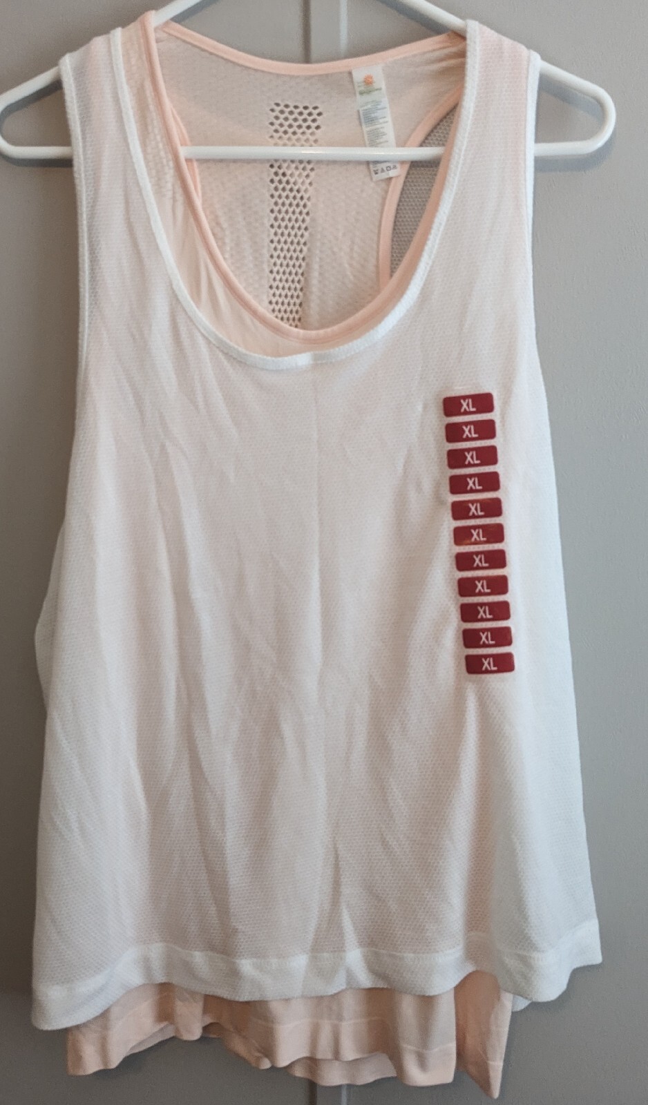 Tangerine Women's Activewear XL Layered 2 Piece Tank Peach White NEW eBay