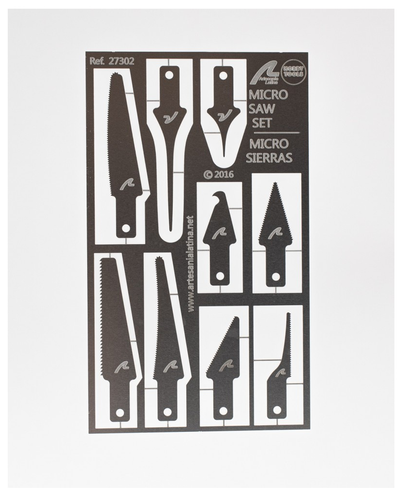 Artesania 27302. Photo Etch Stainless Steel Micro Saw Set Blades (9). NEW - Picture 2 of 8