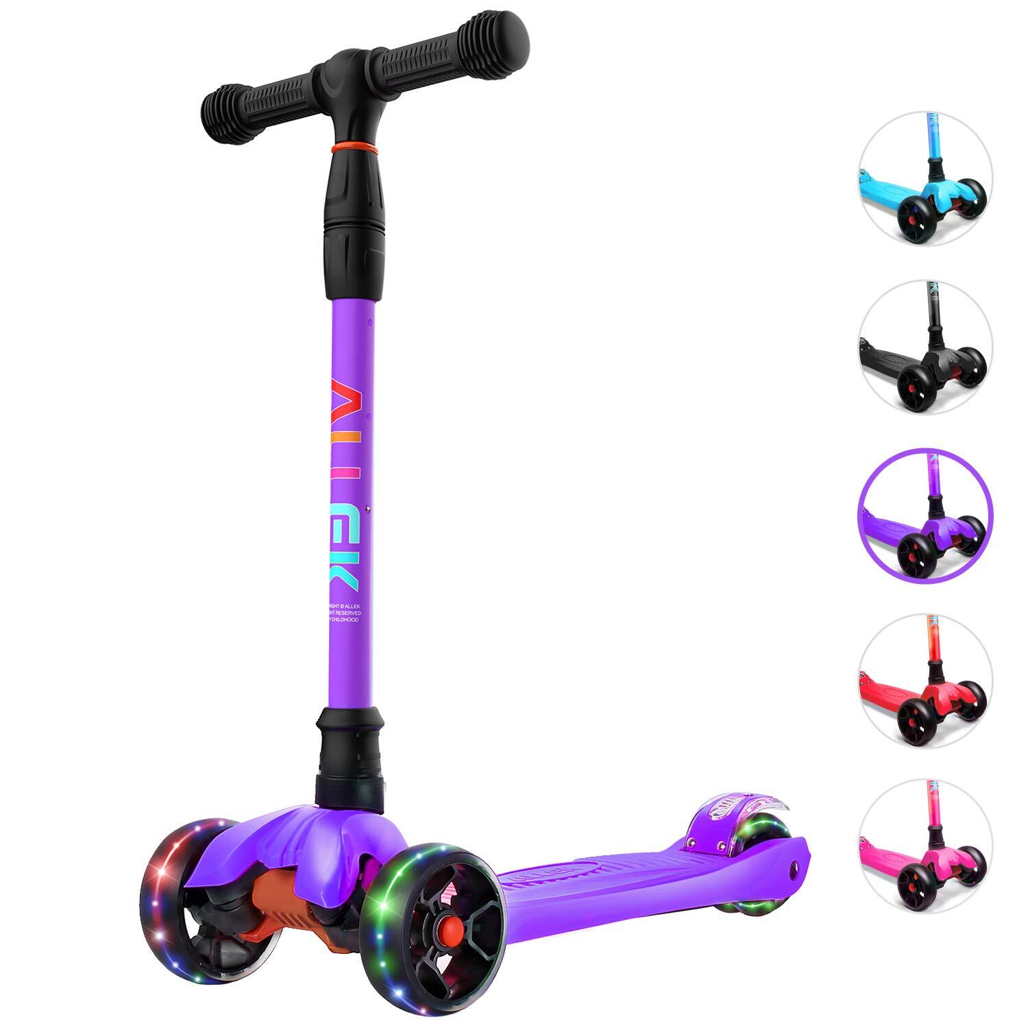 Kick Scooter B02 Lean 'N Glide Scooter with Extra Wide PU Light-Up Wheels and...
