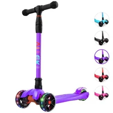 Kick Scooter B02 Lean 'N Glide Scooter with Extra Wide PU Light-Up Wheels and...