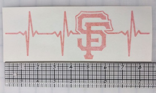 Calcomanía adhesiva de vinilo grande de 8,5 pulgadas Heartbeat de los Gigantes de San Francisco - 49ers - coche - Imagen 4 de 4