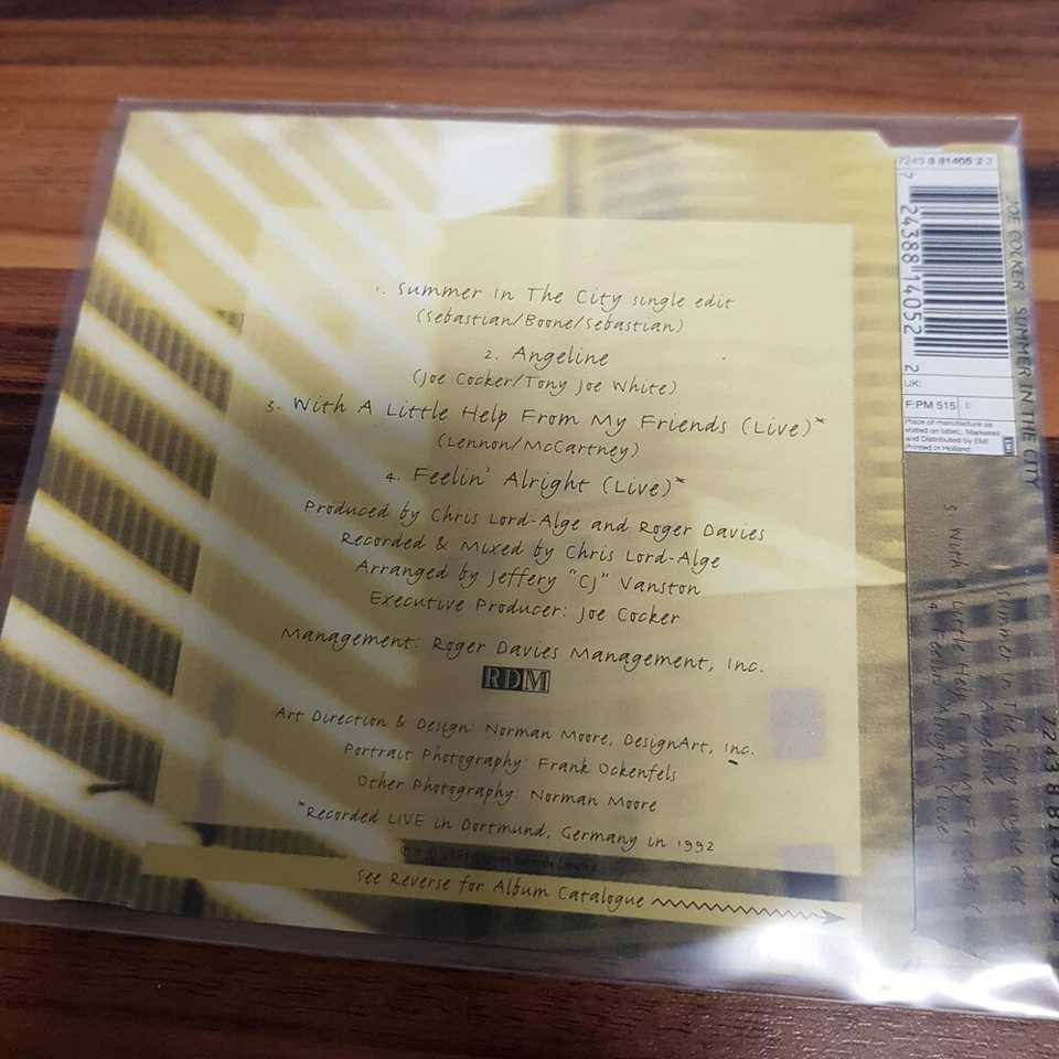 JOE COCKER : Summer In The City    > VG+ (MCD) - Bild 3 von 3