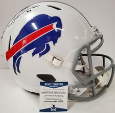 TREMAINE EDMUNDS SIGNED BUFFALO BILLS FULL SIZE SPEED REPLICA HELMET BECKETT COA