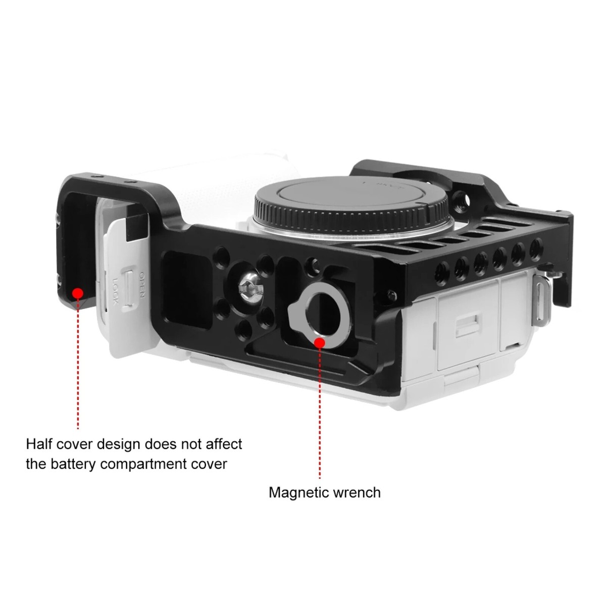 Camera Cover Cage Metal Stabilizer Rig Grip Handle for Sony ZV-E10