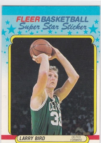 Tarjeta de baloncesto Larry Bird 1988 Fleer DE COLECCIÓN $$ PEGATINA DE BALONCESTO ¡CELTICS! - Imagen 1 de 2
