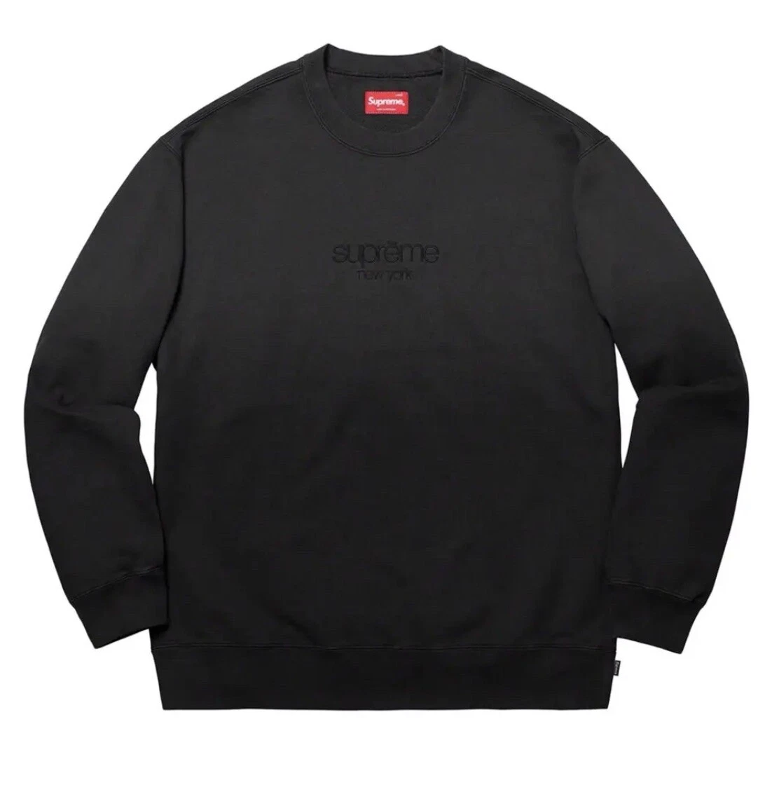 Sweat col rond Supreme Dipped taille L noir SS19 SS19SW24 neuf 2019