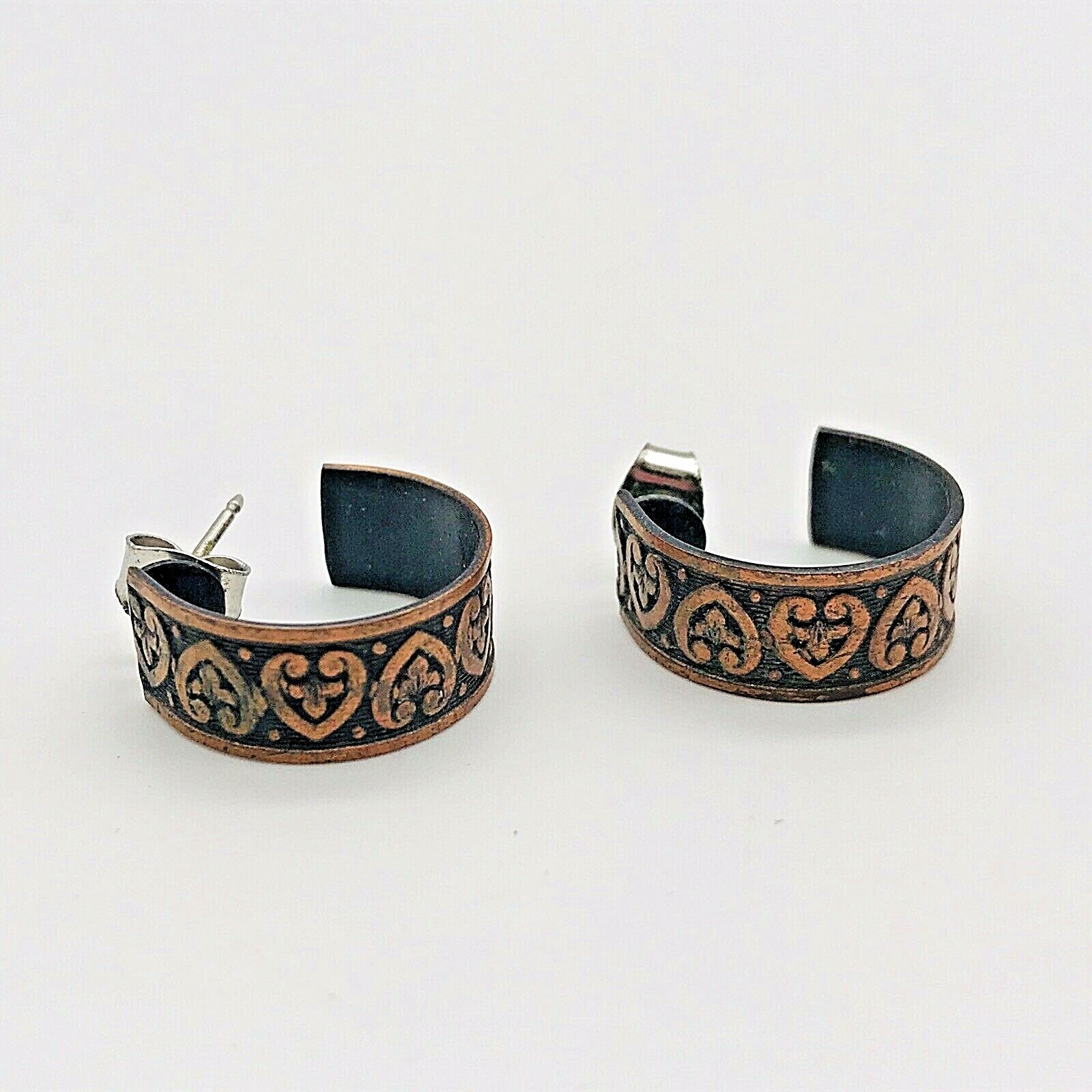 Embossed Engraved Boho Solid Copper Cuff Bracelet… - image 3