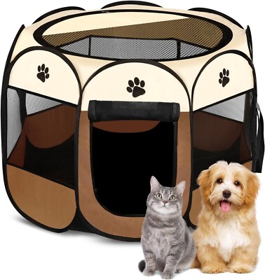 Horing Pop Up Tent Pet Playpen Carrier Dog Cat Puppies Portable Foldable USED