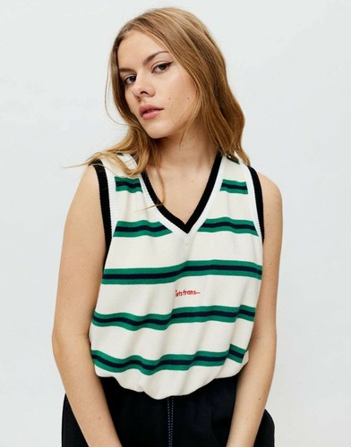 Iets Frans Stripe Varsity Sweater Vest 