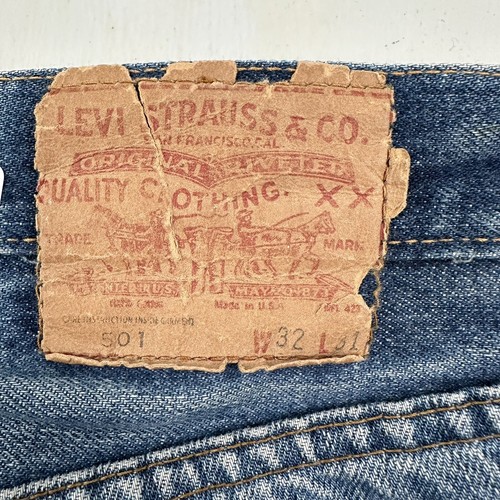 VTG Levi's 501 Selvedge Jeans Men 31x26 Blue Redline #6 Single Stitch Distressed - Imagen 19 de 21