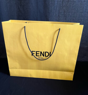 Fendi Reusable Paper Shopping Bag Gift Yellow 18.5
