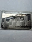 VINTAGE WALL STREET MINT NEW YORK SKYLINE WORLD TRADE CENTER 10 OZ  FINE SILVER