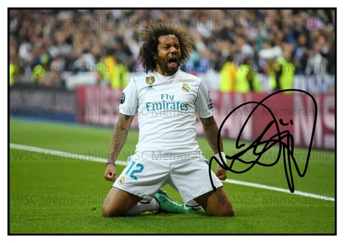 12470. Marcelo Signed Pictures (A4 Prints) Real Madrid Brazil Fluminense etc.
