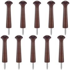 Pieces Wooden Shaker Peg Screw-on Pegs 3.62 Inch Long Unfinished 10 Dark Brown