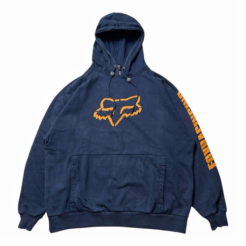Vintage Fox Racing Pullover Hoodie Jacket Y2K Moto X Fox Big Logo Size Large - Picture 1 of 9