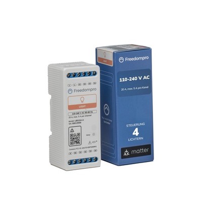 Freedompro Smart WiFi Schalter 4 Kanal DIN Relais Matter 5A 110-240V