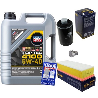 SCT Inspektionspaket 5L Liqui Moly 5W-40 für Audi A3 1.8 TFSI 2.0 VW Golf VI