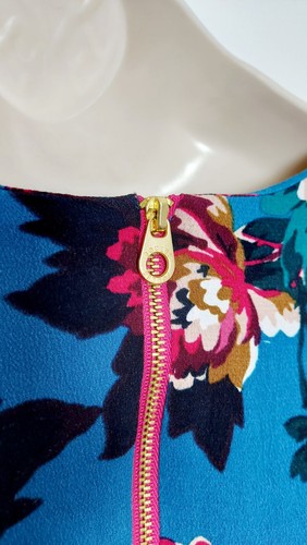 Joules Teal Green/Blue Pink Floral 3/4 Sleeve Tunic Dress 12 Smart Casual - Picture 7 of 10