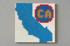 California State Outline Pixel Art Mosaic – 32x32 Studs | Brick Wall Art | Handm