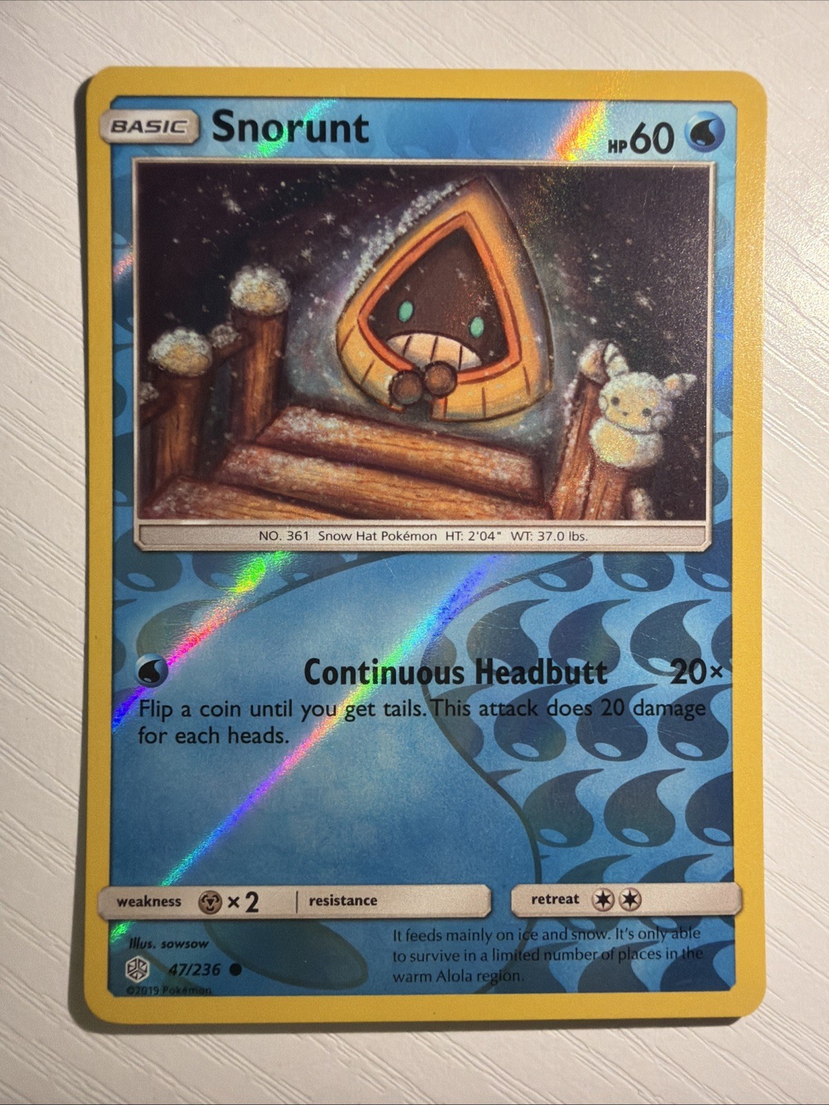 SNORUNT 47/236 COMMON COSMIC ECLIPSE POKEMON REVERSE HOLO NM/M