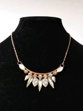 Mariana Swarovski Clear Crystal and Pearl Necklace Adjustable Designer