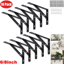 10x Heavy Duty Stainless steel L Shaped Wall Mounted Shelf Brackets Support