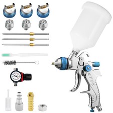 Hvlp Air Spray Gun Kit 1.41.72.0mm Nozzles Pressure Gauge Auto Refinish Tool Hvlp Air Spray Gun Kit 1.41.72.0mm Nozzles Pressure Gauge Auto Refinish Tool