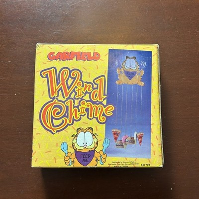 Vintage Garfield Wind Chime Feed Me Cat Pizza Cheeseburger Ice Cream New in Box