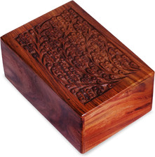 Wooden Urn for Human  Pet Ashes - Decorative Keepsake Burial Box - Extra Small