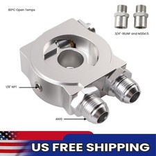 Oil Cooler Filter Sandwich Plate Thermostat Adapter 34 16-unf And An10 Fitting Oil Cooler Filter Sandwich Plate Thermostat Adapter 34 16-unf And An10 Fitting