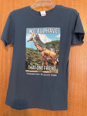Tanganyika Wildlife Park T Shirt S Giraffe Zebra Funny The Duck Co Blue Graphic