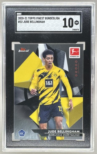1466676 Jude Bellingham 2020 Topps Finest Bundesliga #32 Rookie RC SGC 10