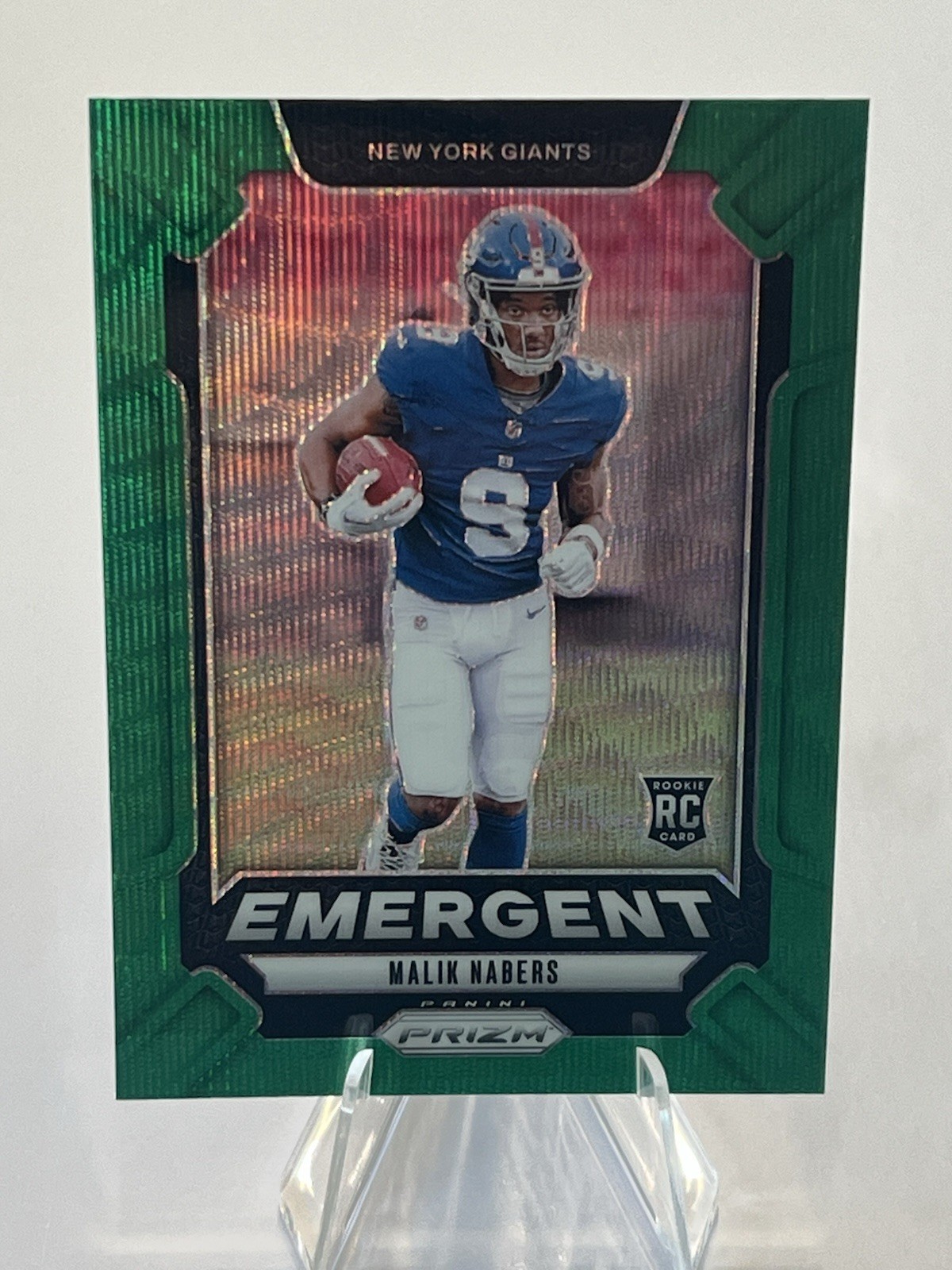 2024 Panini Prizm - Emergent Malik Nabers #6 Green Wave Prizm - New York Giants