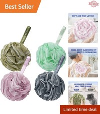 Luxury Loofah Sponge Set - 4 Large 75g Bath Sponges for Indulgent Cleaning