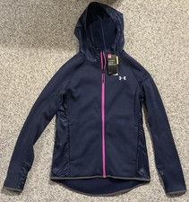 Under Armour Women s Storm Water Resistant Active Jacket Navy/Pink Small NEW NWT