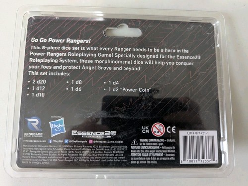 Power Rangers Roleplaying Game - Black Ranger Dice Set - Picture 2 of 2