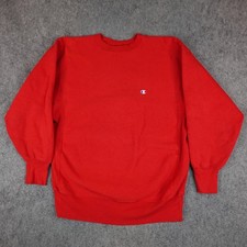 Vintage Champion Sweatshirt Mens XL Red Reverse Weave Warmup Made in USA 80s 90s