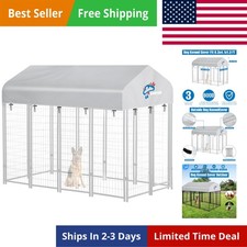 8x4FT Outdoor Dog Kennel Replacement Cover, Heavy Duty 600D Oxford Fabric with