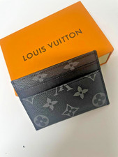 LOUIS VUITTON Porte Cartes Double Card Holder Monogram Eclipse Black W/Bag  Box