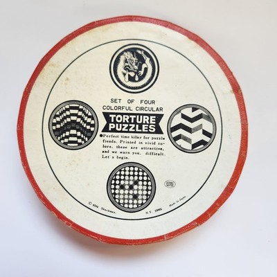 Vintage Set of Four  Torture Puzzles  by Shackman, Made in Japan, 1960s